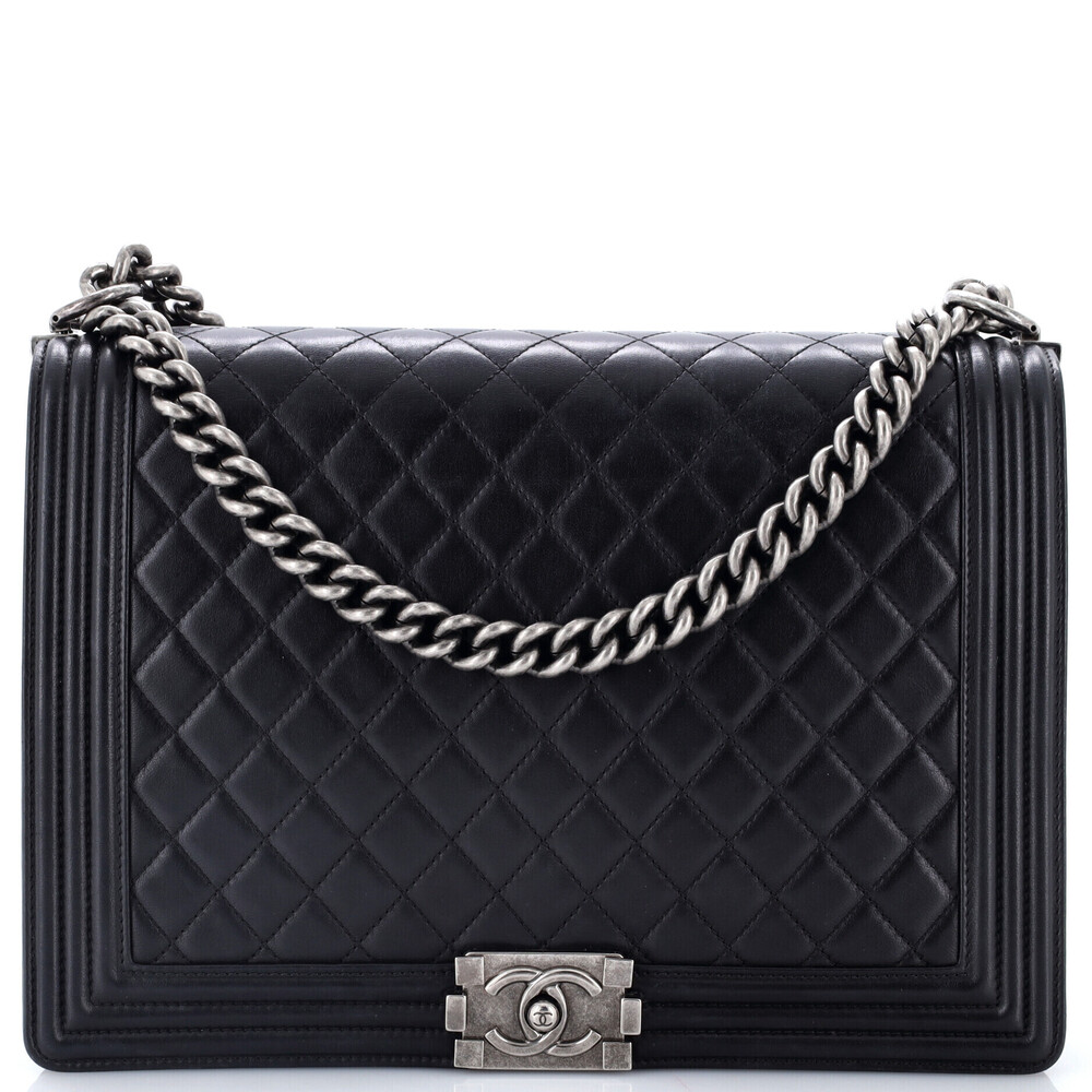 Chanel Large Boy Flap Bag Quilted Calfskin